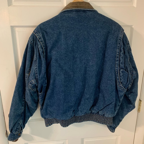 Vintage 80’s 90’s Exchange Unlimited Western Quilted Denim Bomber Jacket M - Picture 2 of 8